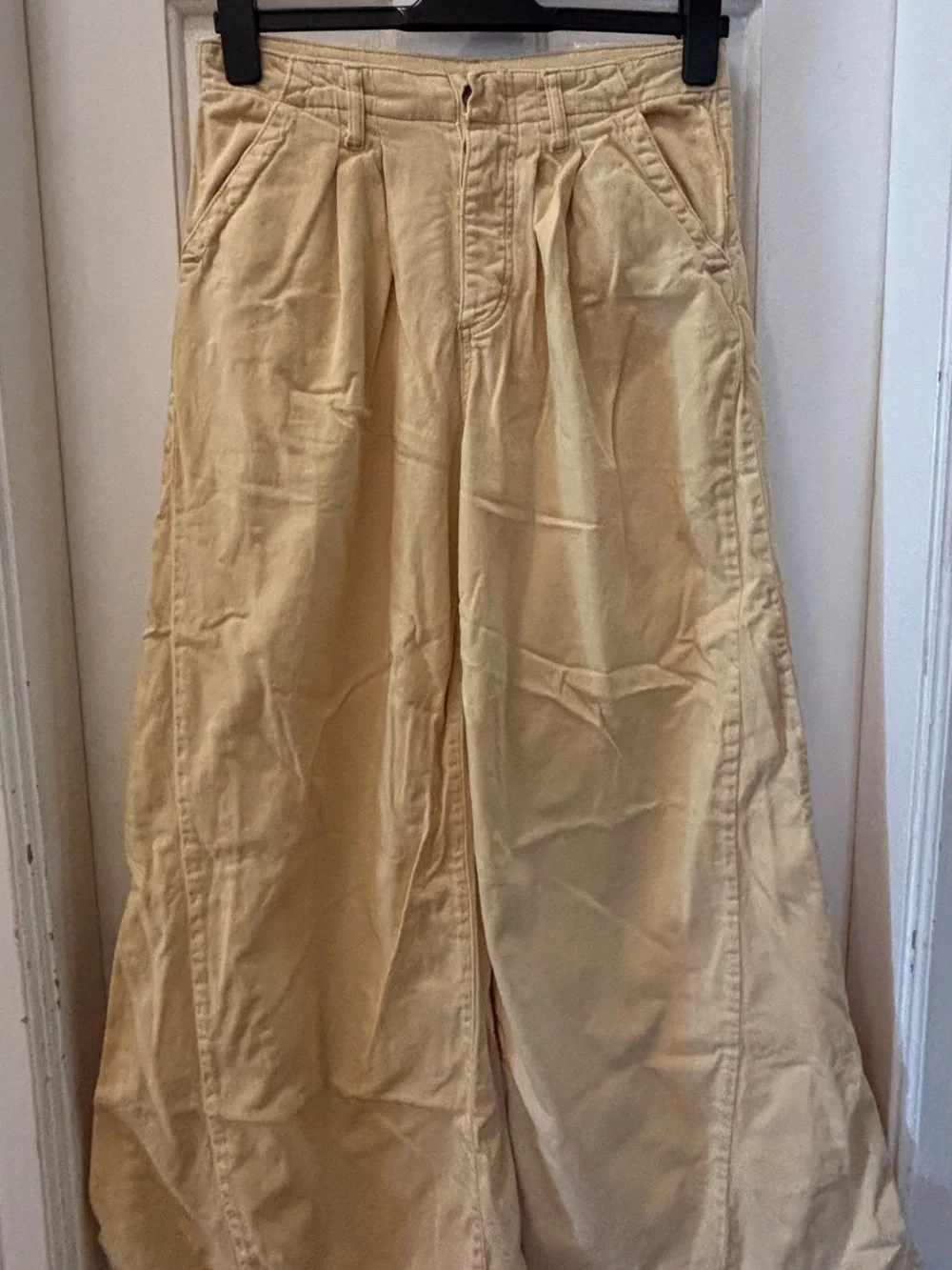 Free People women’s light as spring Wide Leg High-Waist pleated pants lt yellow